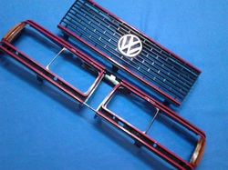 NEW Sport Grille KIT Complete With Center Emblem & Headlight Bezels to fit US-Spec Mk1 Jetta 1980-1984. Imported.