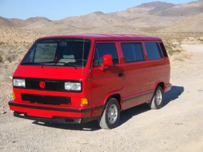 Red VW Vanagon